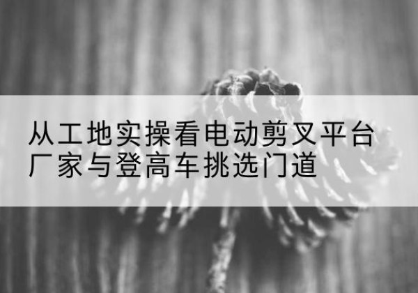 田东电动剪叉升降平台厂家-从工地实操看电动剪叉平台厂家与登高车挑选门道